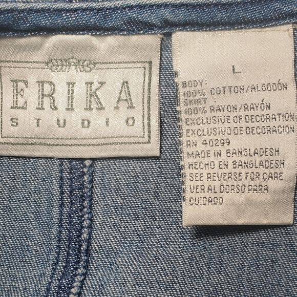 Vintage 90s Erika Studio Cottagecore Floral Dress - Picture 8 of 9